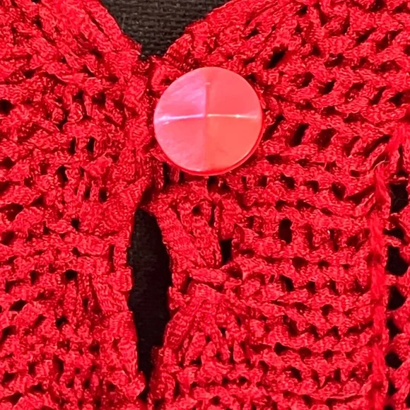 SAG Harbor cherry, red crochet cardigan - Picture 7 of 10